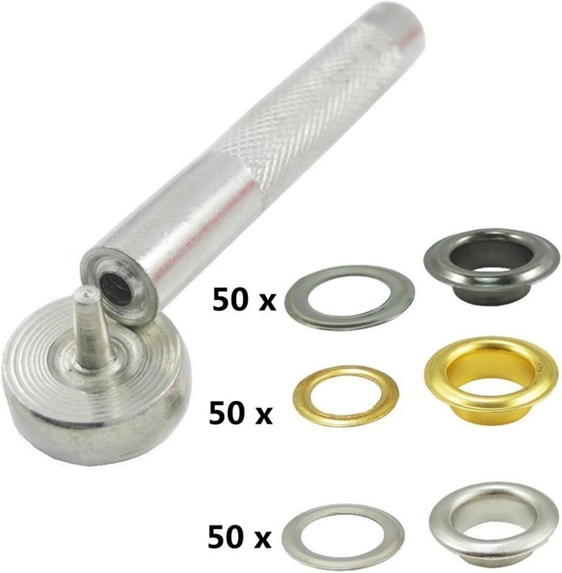 INNETOC 400 Sets 4 Color Brass Grommet Eyelets Kit Tool 6mm 1/4" Inside Diameter with Setting Tool Canvas Clothes Leather Self Backing Tool - Image 2